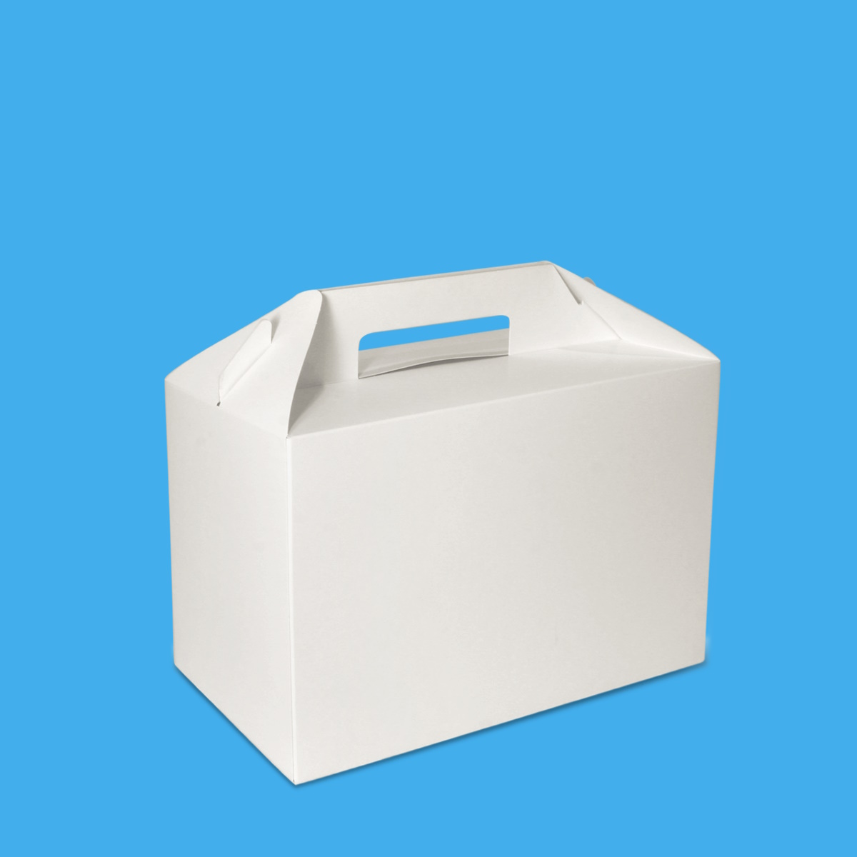 Lunchboxen mit Griff weiß groß 26,5x12,8x18cm Hartpapier 125St
