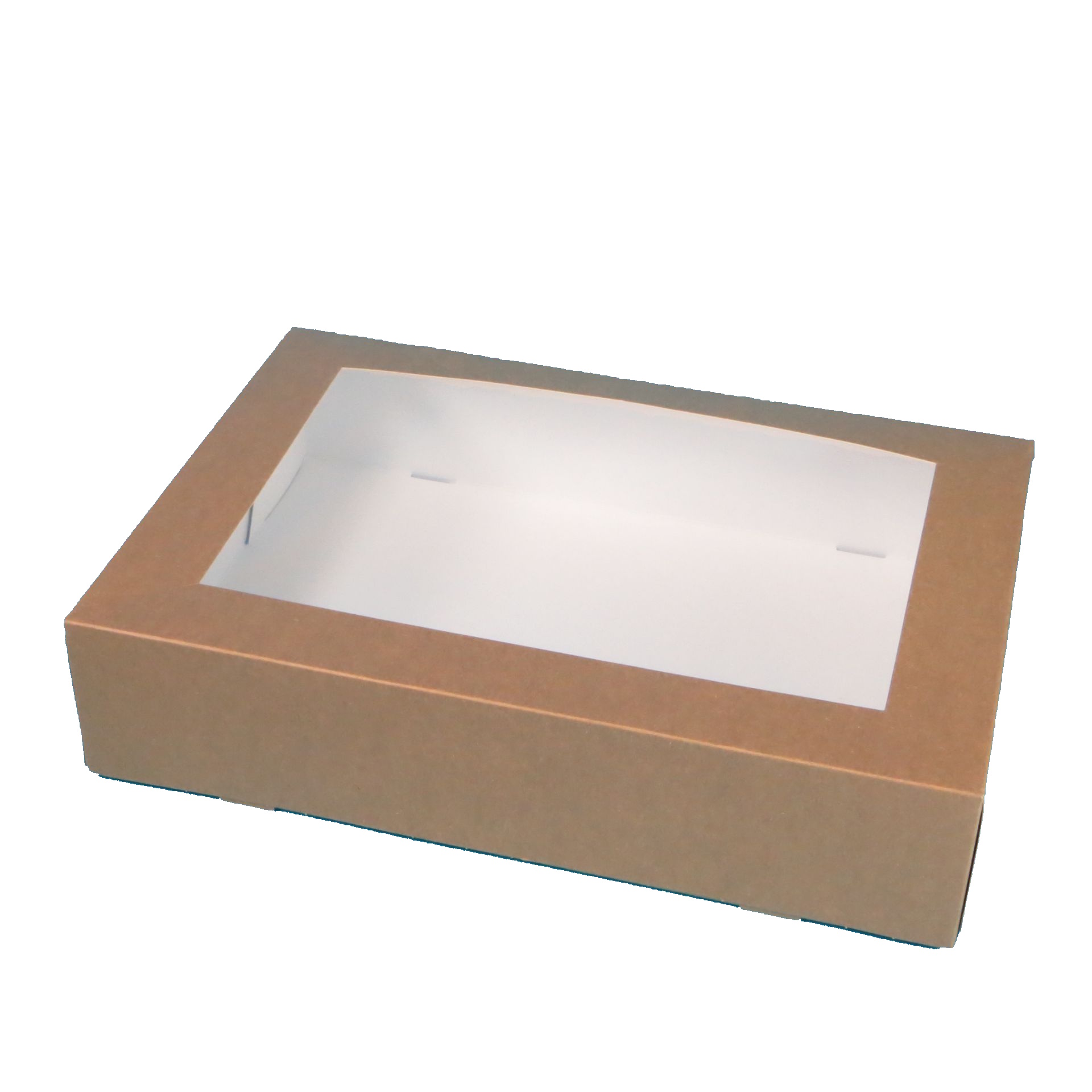 Cateringkartons für Partyplatten braun/weiß mit Sichtfenster verschiedene Größen 