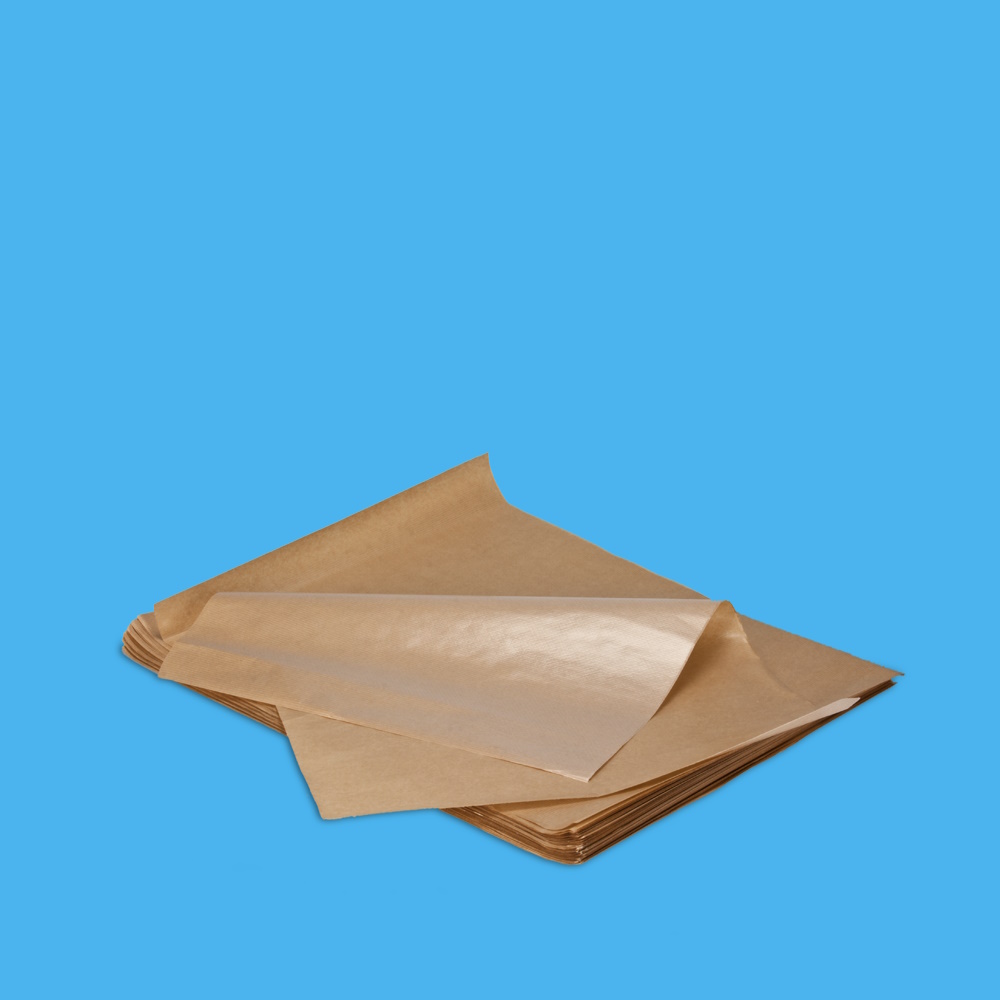 Frischpack Frischhaltepapier fettdicht mit Folienlage unbedruckt braun 1/4 37x50cm 12,5kg