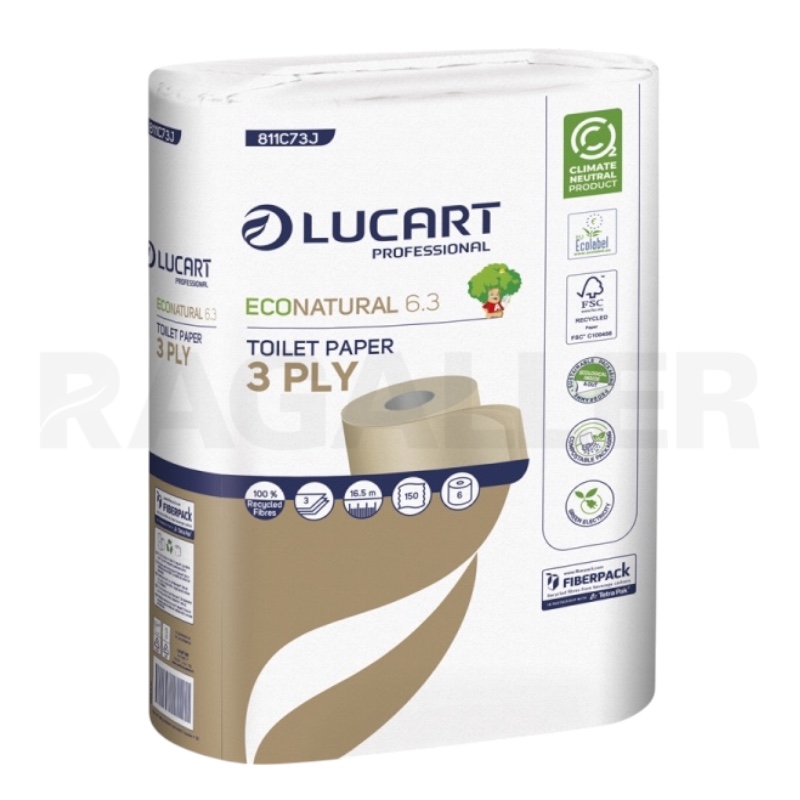 Toilettenpapier 3-lagig Eco Natur/Havanna 150 Blatt 72 Rollen (12x6)