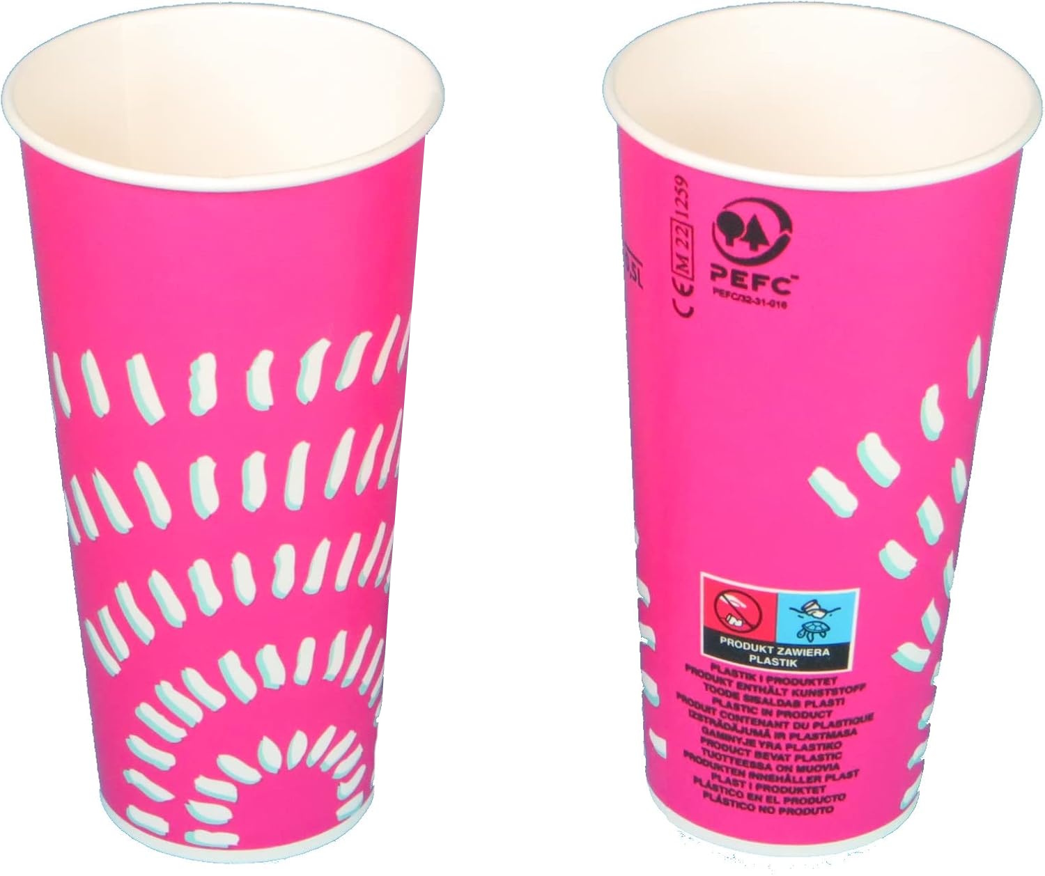 Kaltgetränkebecher Hartpapier 0,5l "Sunrise" pink Ø90mm 1000St
