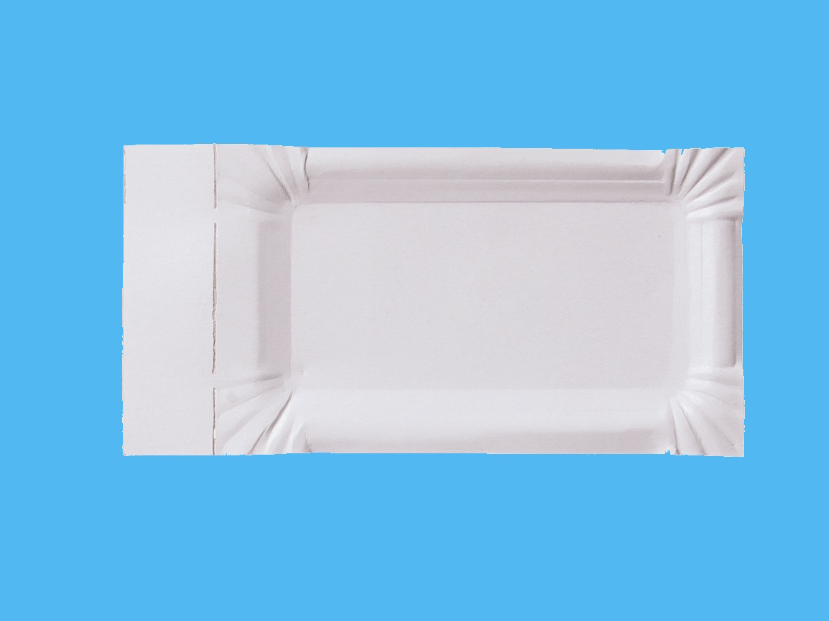 Pappteller mit Abriss/Anfasser 8x18+3cm Frischfaser weiß 2000St