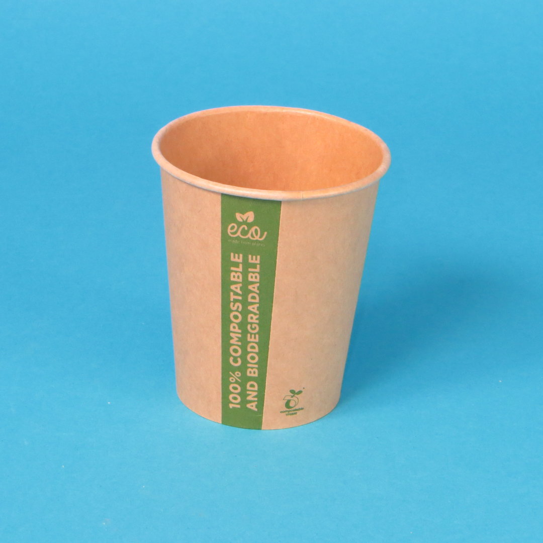 1000 Bio Kaffeebecher Coffee to go Becher kompostierbar braun versch Größen 