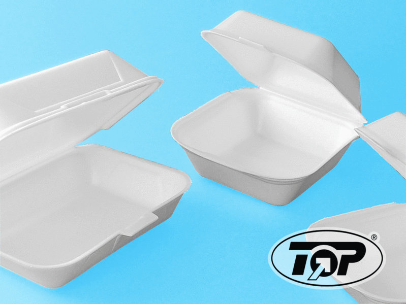 Hamburgerbox HP6 geschäumt weiß groß 145x145x70mm 500St. Hamburgerbox HP6 geschäumt weiß groß 145x145x70mm 500St.