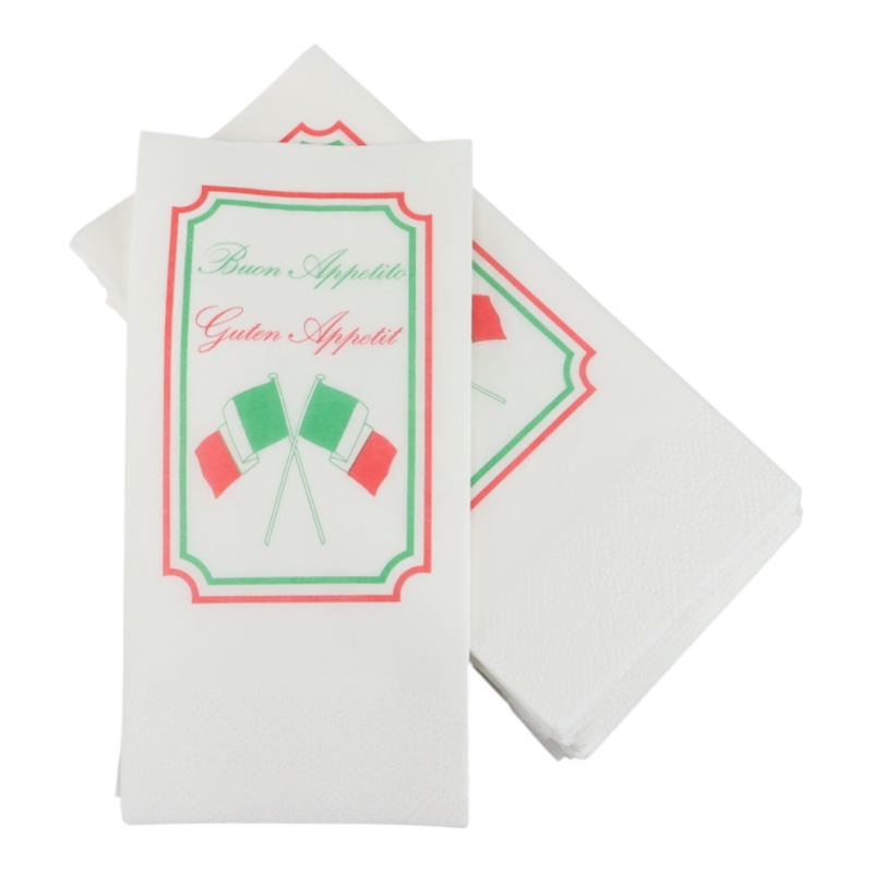 Tissue Servietten mit Motiv "Ich lerne Italienisch" 40x40cm 2-lagig 1/8 Falz 1000St