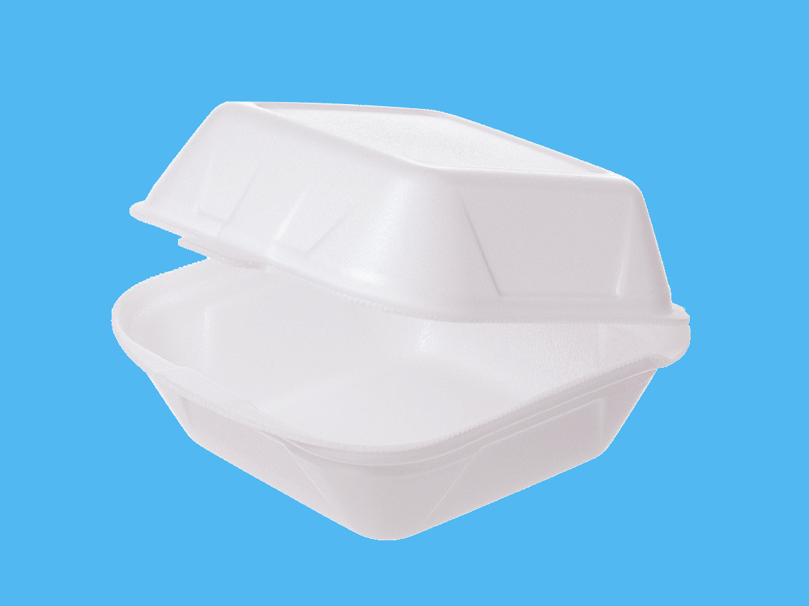 Hamburgerboxen geschäumt XPS weiß klein IP7 125x125x65mm 500St.