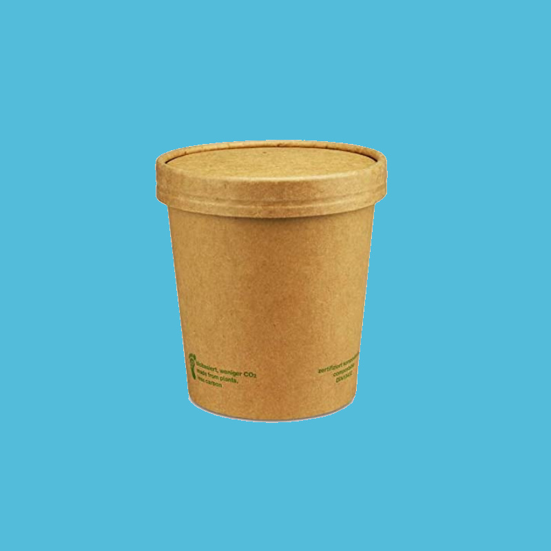 Bio Soup to go Suppenbecher braun Karton/PLA inkl. Deckel im Kombipack 250St. - Versch. Größen zur Auswahl