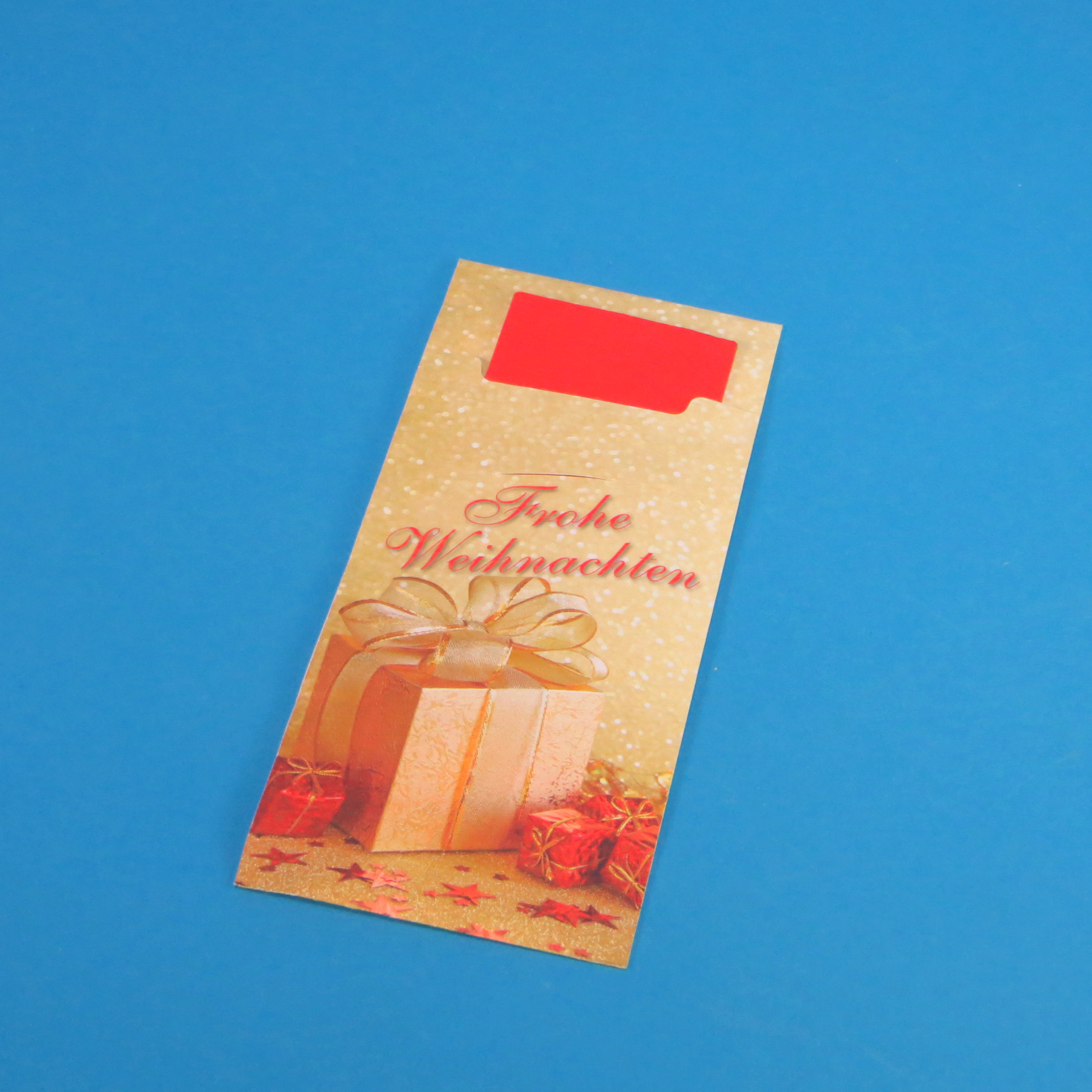 Serviettentaschen Weihnachten 85x200mm Papier inkl. Tissue Serviette rot 33x33cm 2lg 520St.