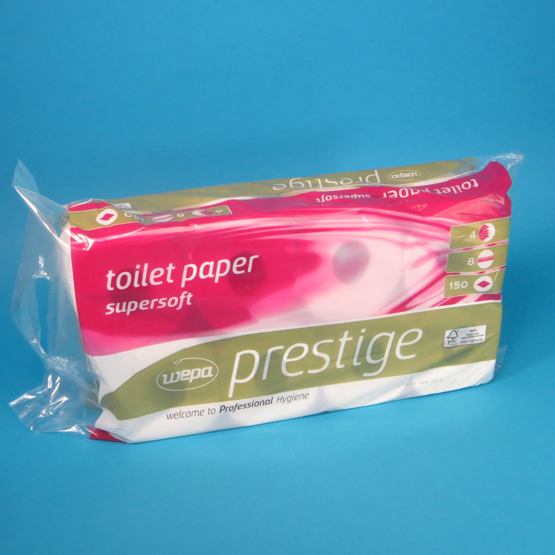 72 Rollen Toilettenpapier Klopapier 4-lagig Hochweiß supersoft Prestige Tissue 