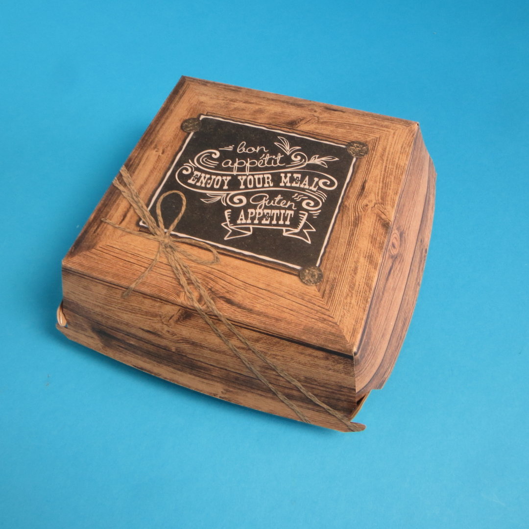 Bio Hamburgerbox "Enjoy Green" FSC groß 135x125x75mm 400St