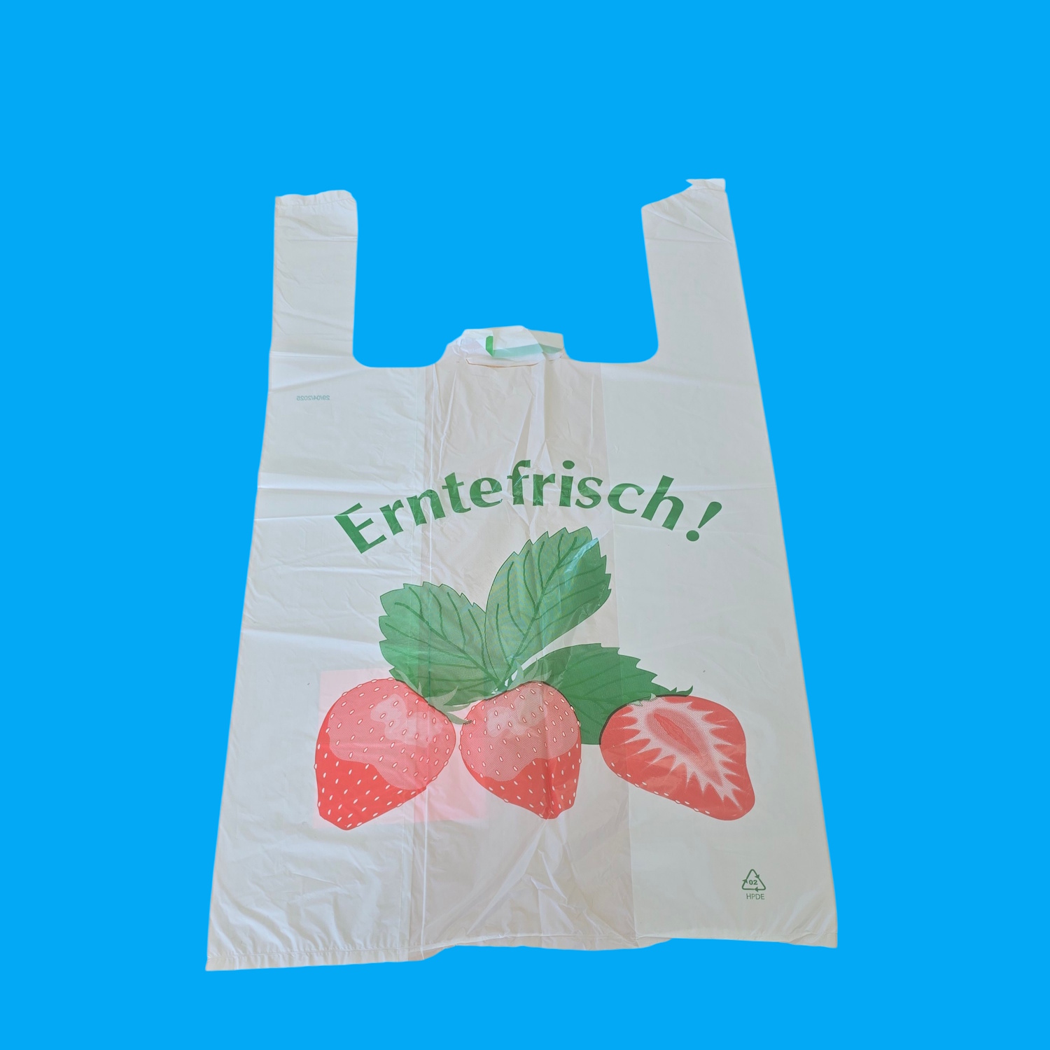 Hemdchentragetaschen 28+14x45cm "Erdbeere" 14my 2000St