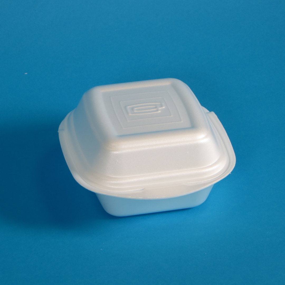 Hamburgerbox HP6 geschäumt weiß groß 145x145x70mm 500St. Hamburgerbox HP6 geschäumt weiß groß 145x145x70mm 500St.
