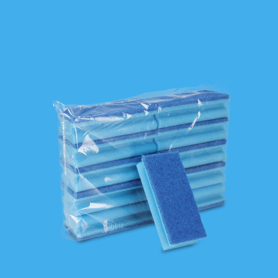 Putz-und Scheuerschwamm 15x7x4,5cm Blau/Blau 10St