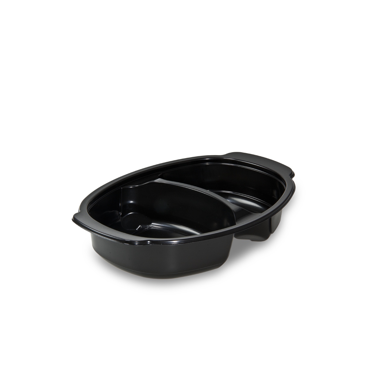 Mikrowellen Menüschalen schwarz oval PP recycelbar versch. Größen 500St