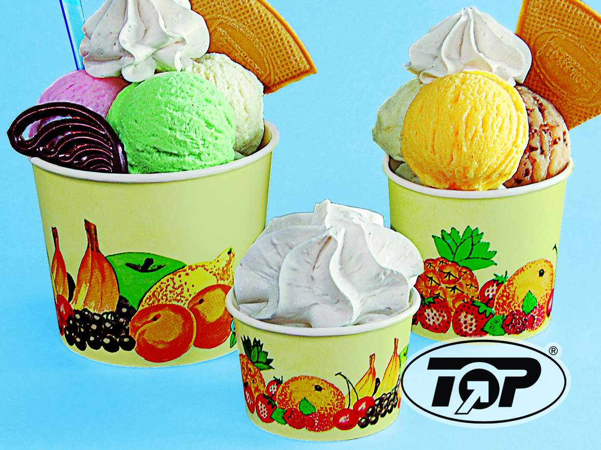 Eisbecher Pappe 580ml XXL Motiv Früchte 1000St