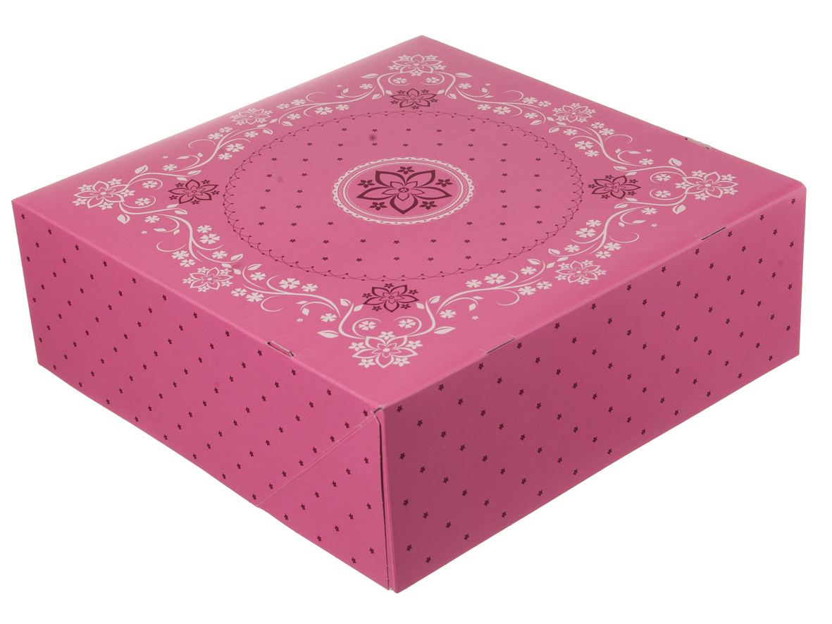 Tortenkartons mit Deckel 1-teilig pink 34x34x11cm 50St.