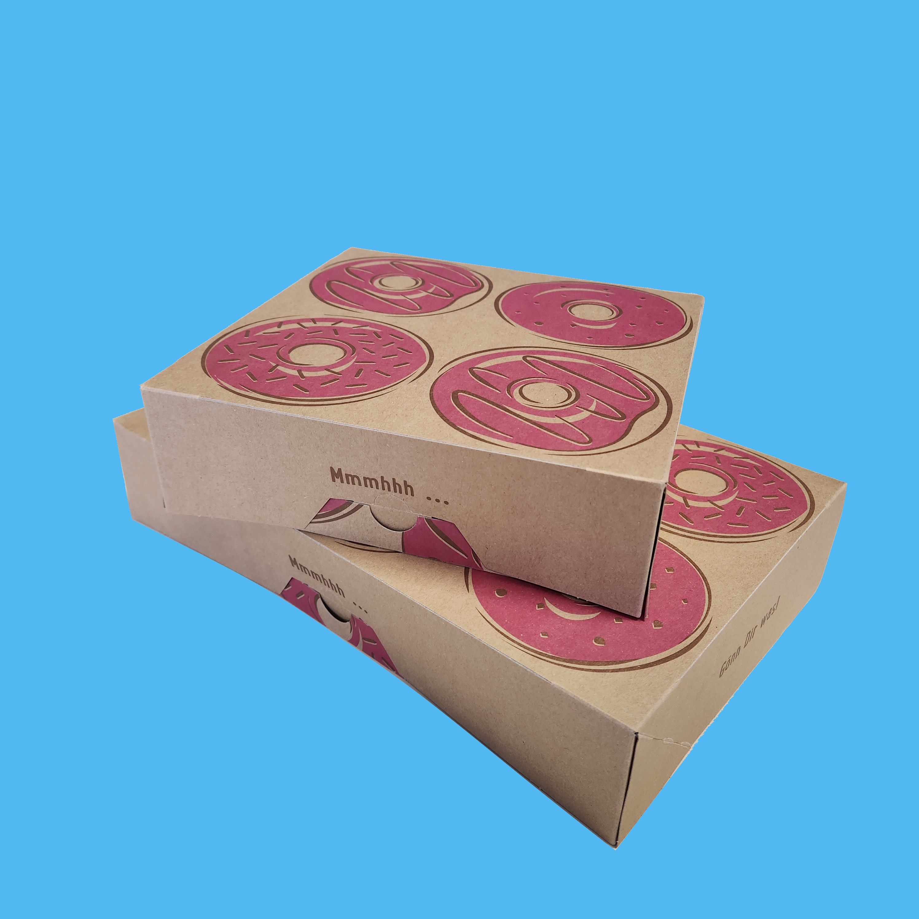 Donutkartons braun mit Neutraldruck verschiedene Größen wählbar 100St