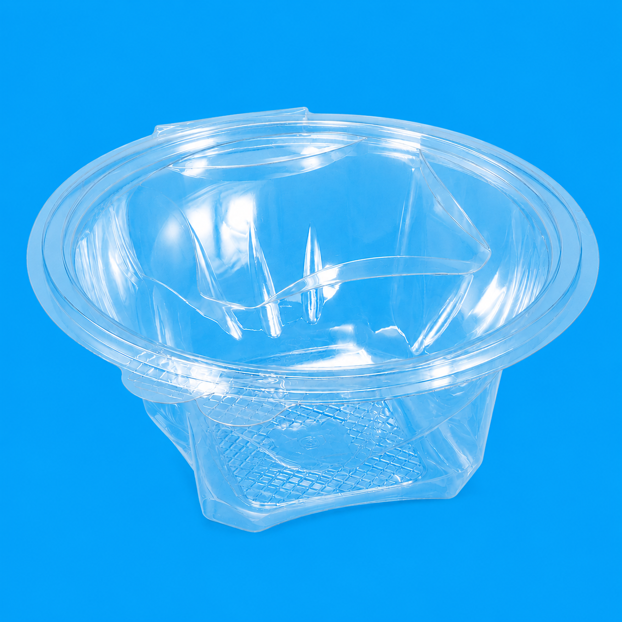 Salatboxen mit abreißbarem Deckel klar rund rPET recycelbar 300-600St. versch. Größen