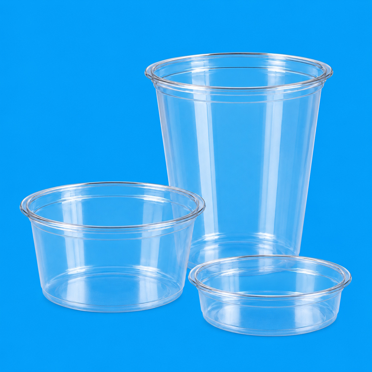 Deli Gourmet Premium Verpackungsbecher rund Ø117mm klar rPET 500St. versch. Größen