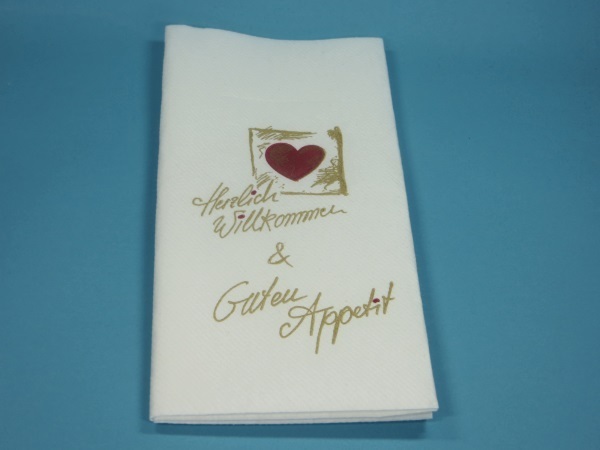 Pocket Napkin "Guten Appetit" 40x40cm 1/8 Airlaid 600St