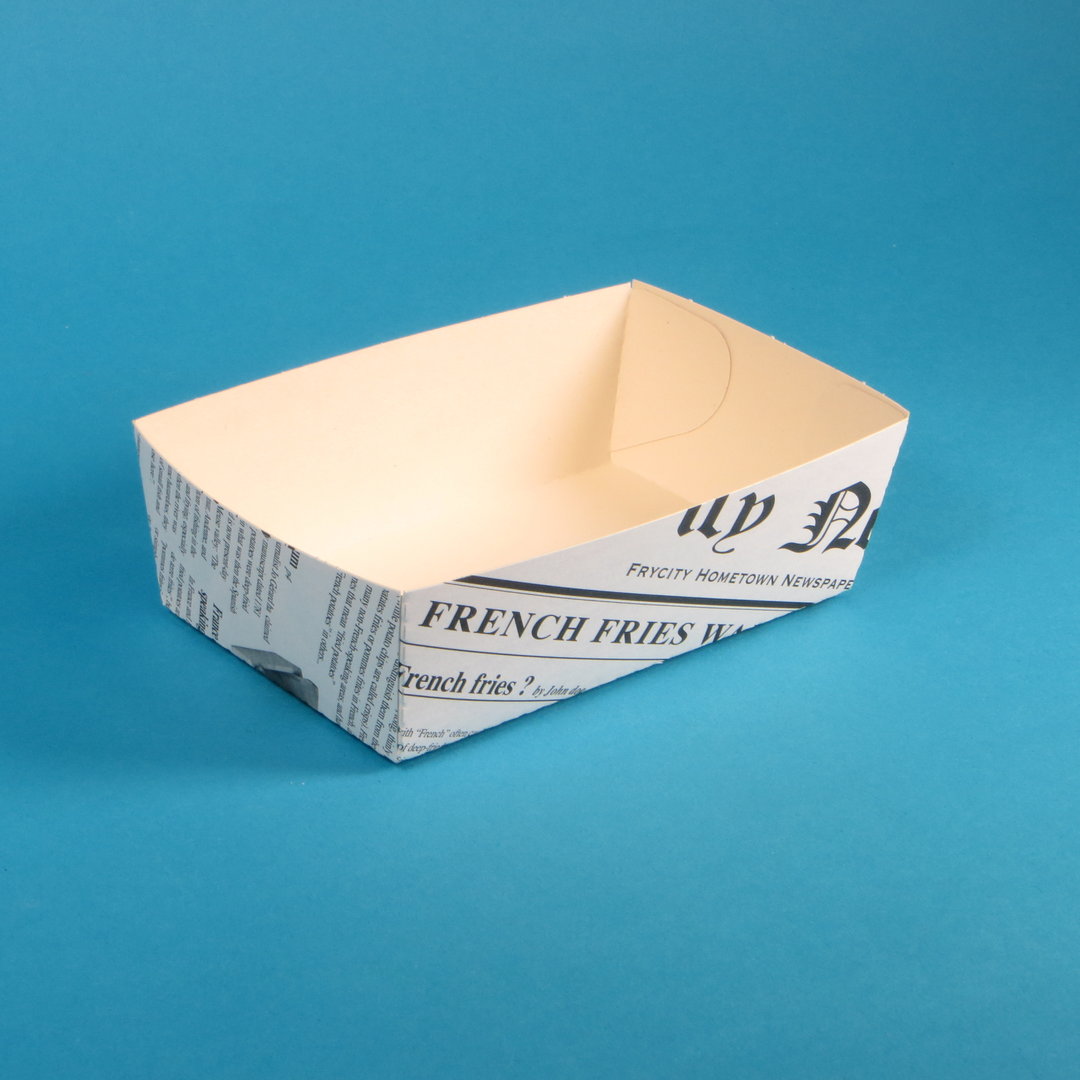 Moderne Snackschalen mit Zeitungsdruck Bio versch. Größen