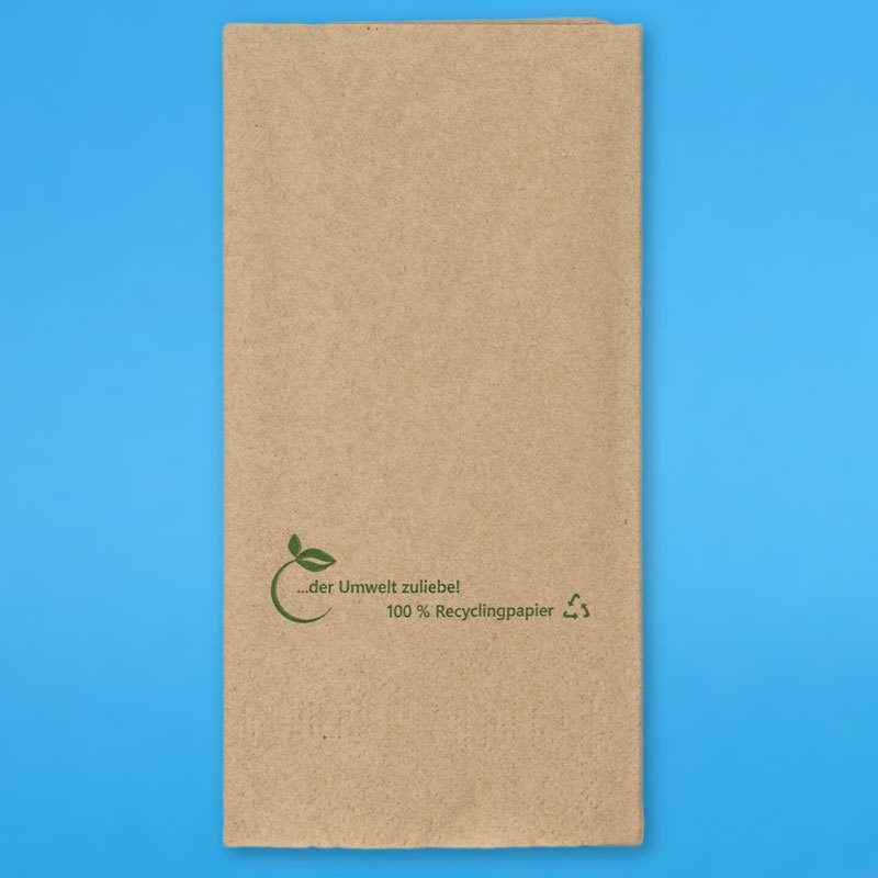 Bio Servietten 33x33cm 1/8 Falz 2lg braun Recycling Tissue 2000St