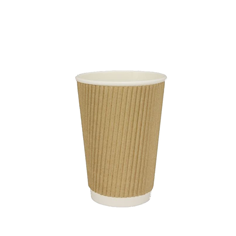 Coffee to go Thermo Ripple Cups braun Recycling+PE verschiedene Größen 500St