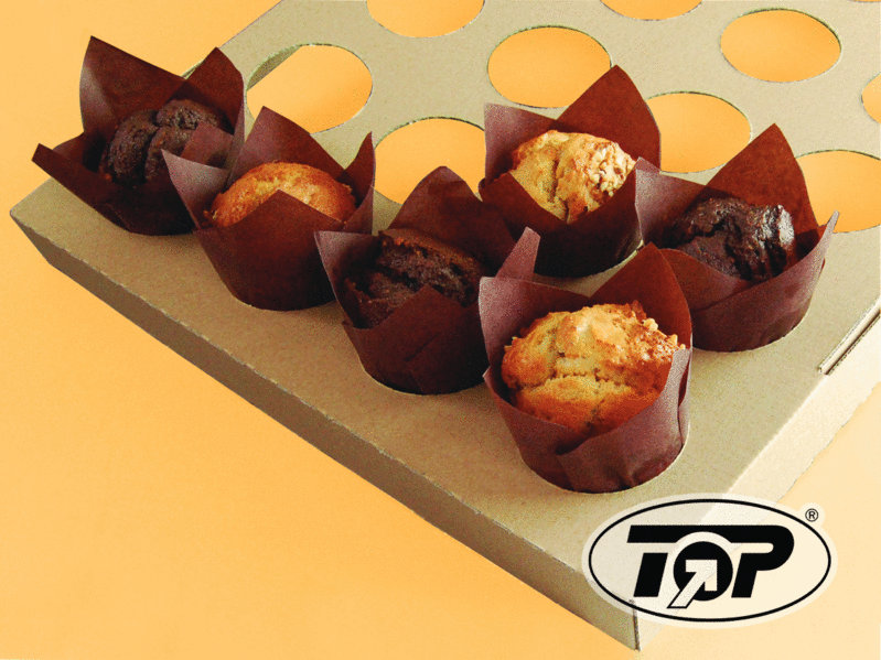 Muffin/Cupcake Einmal Back Tray Pappe für 6 Stück 100St