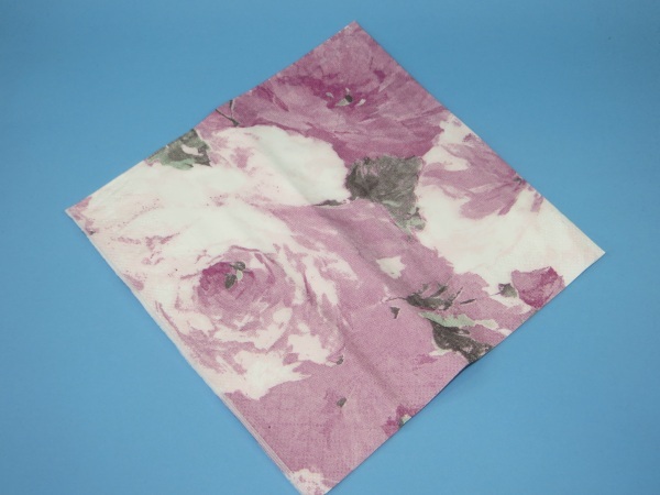 Tissue Serviette 40x40cm 3lg 1/4 Rosendekor Aubergine 1200St