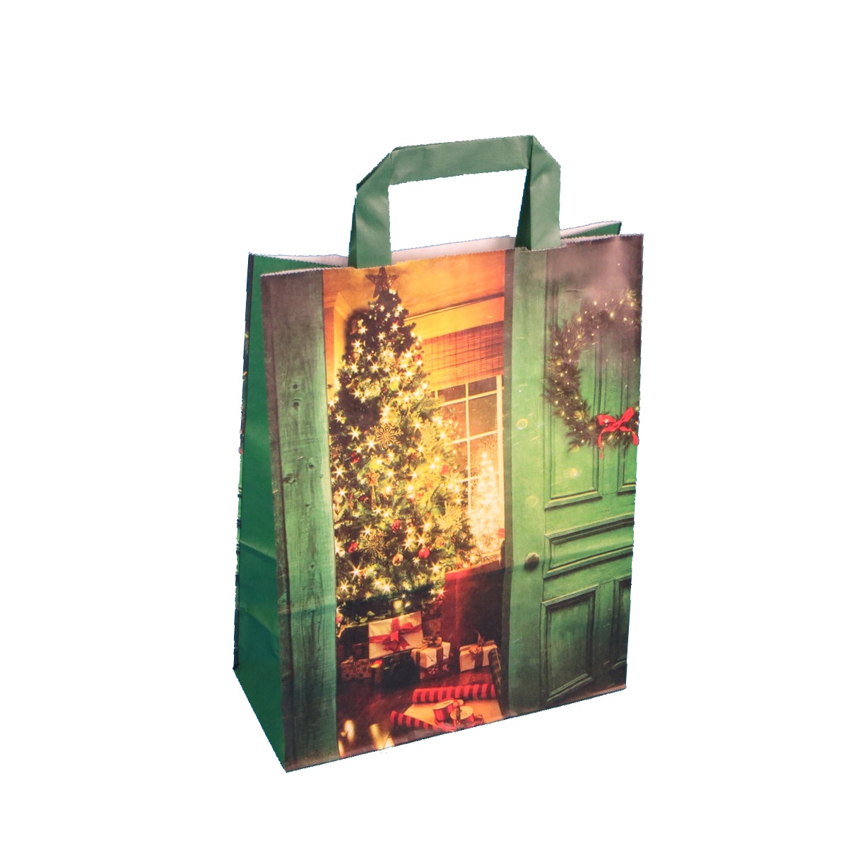 Papiertragetaschen 22+10x28cm "Weihnachtsstube" 90g/m² extrastark 250St
