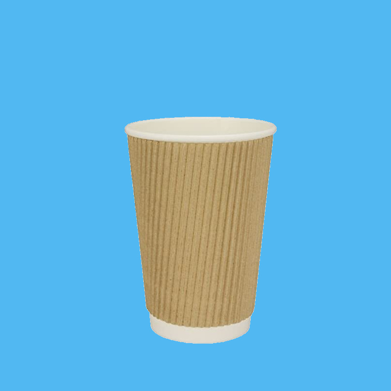 Coffee to go Thermo Ripple Cups braun Recycling+PE verschiedene Größen 500St