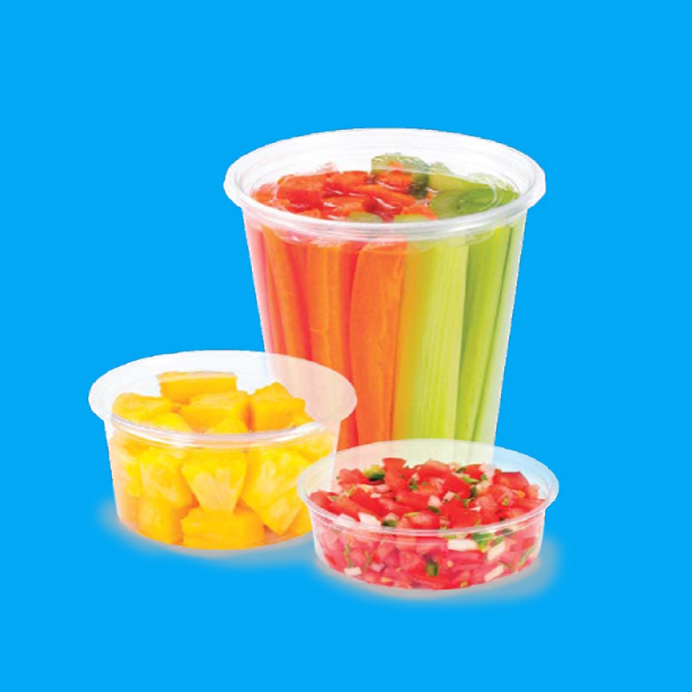 Deli Gourmet Premium Verpackungsbecher rund Ø117mm klar rPET 500St. versch. Größen