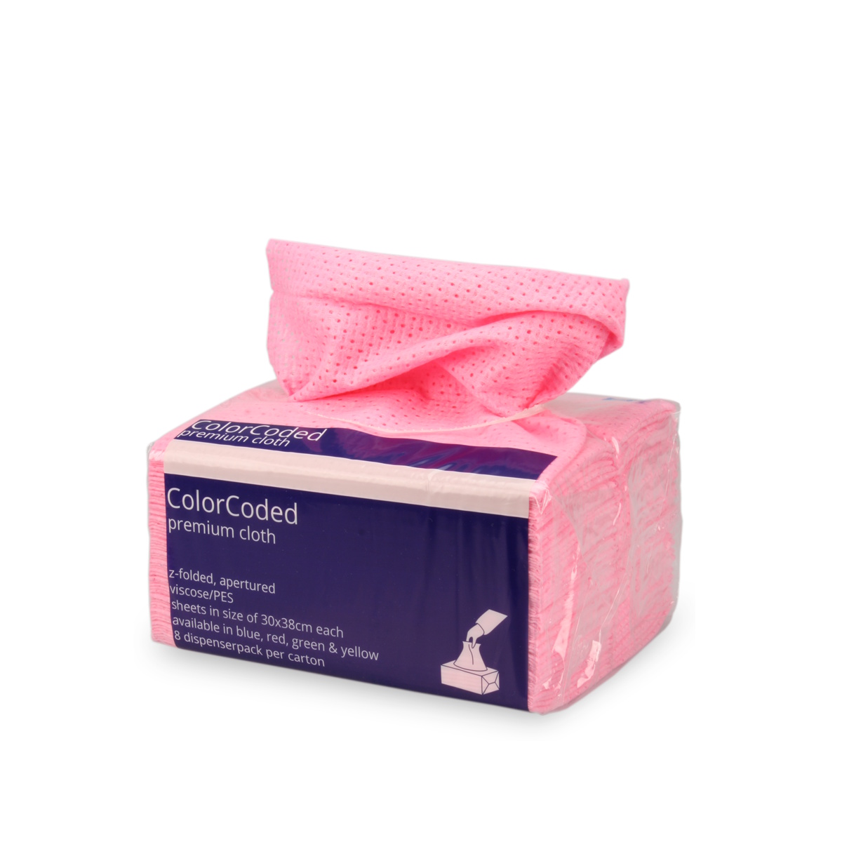 Spezial Wischtücher 30x38cm 75g/m² Vlies rosa/rot im Folienspender 320St (8x40)