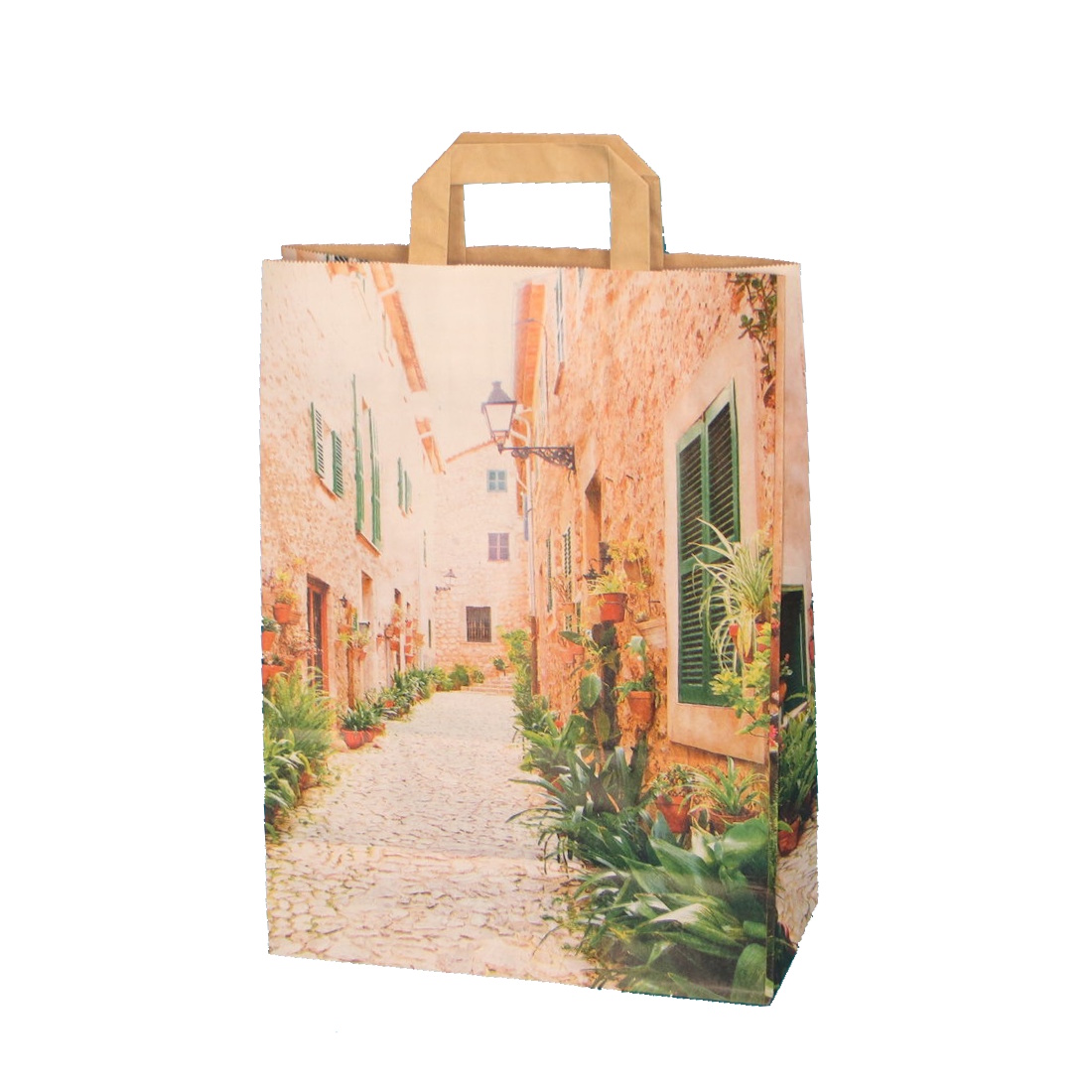Papiertragetaschen "Italia" braun 80g 26+12x35cm 250St