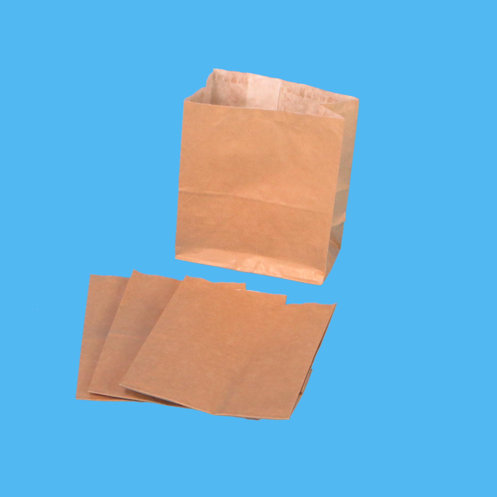 Mini Blockbodenbeutel 85x55x120mm braun 2lg fettdicht 500St