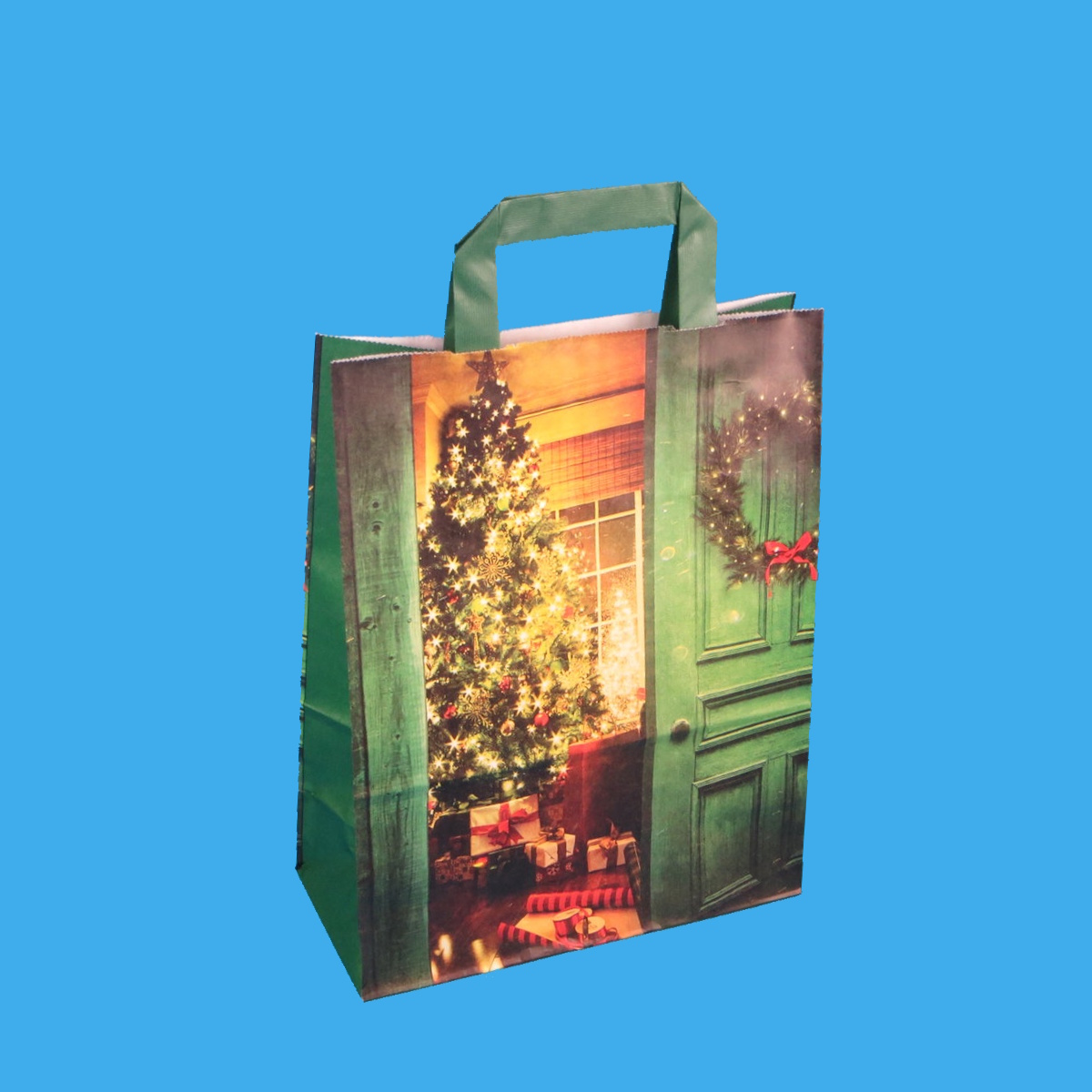 Papiertragetaschen 22+10x28cm "Weihnachtsstube" 90g/m² extrastark 250St