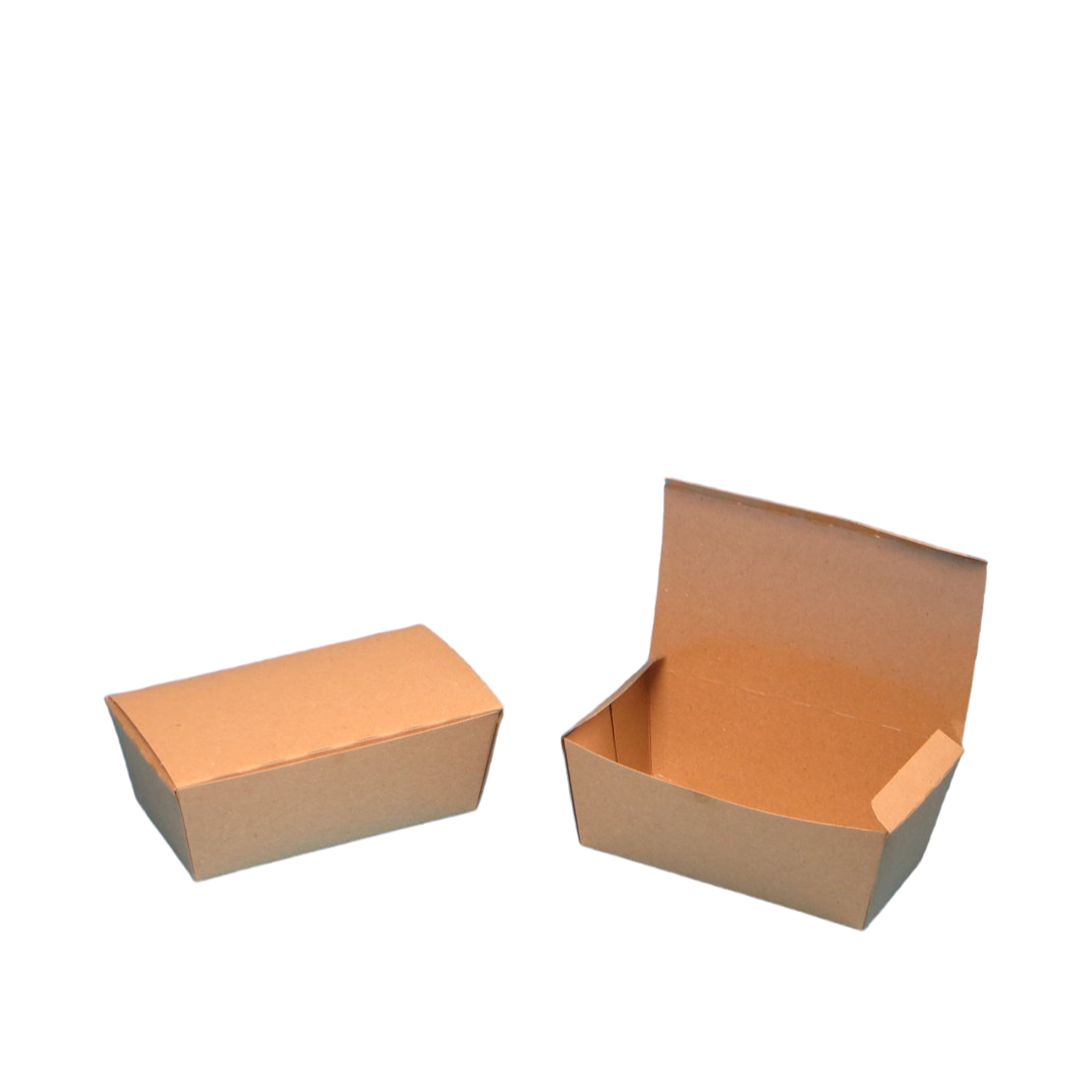 Bio Snackboxen Chickenbox klein 140/124x80/65x50mm braun fettdicht 500St