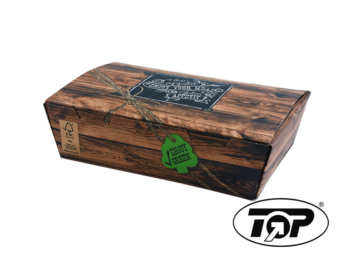 Bio Snackboxen XL 180x120x50mm "Enjoy Green" FSC 450St