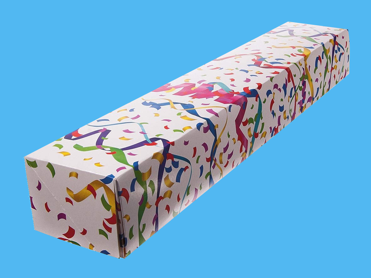 Transportkarton für Berliner / Krapfen / Pfannkuchen "Konfetti" 60x11x8cm 60St