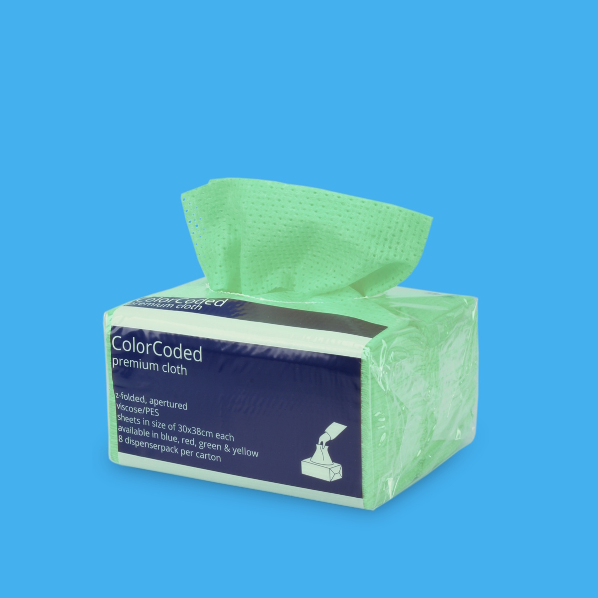 Spezial Wischtücher 30x38cm 75g/m² Vlies grün im Folienspender 320St (8x40) 