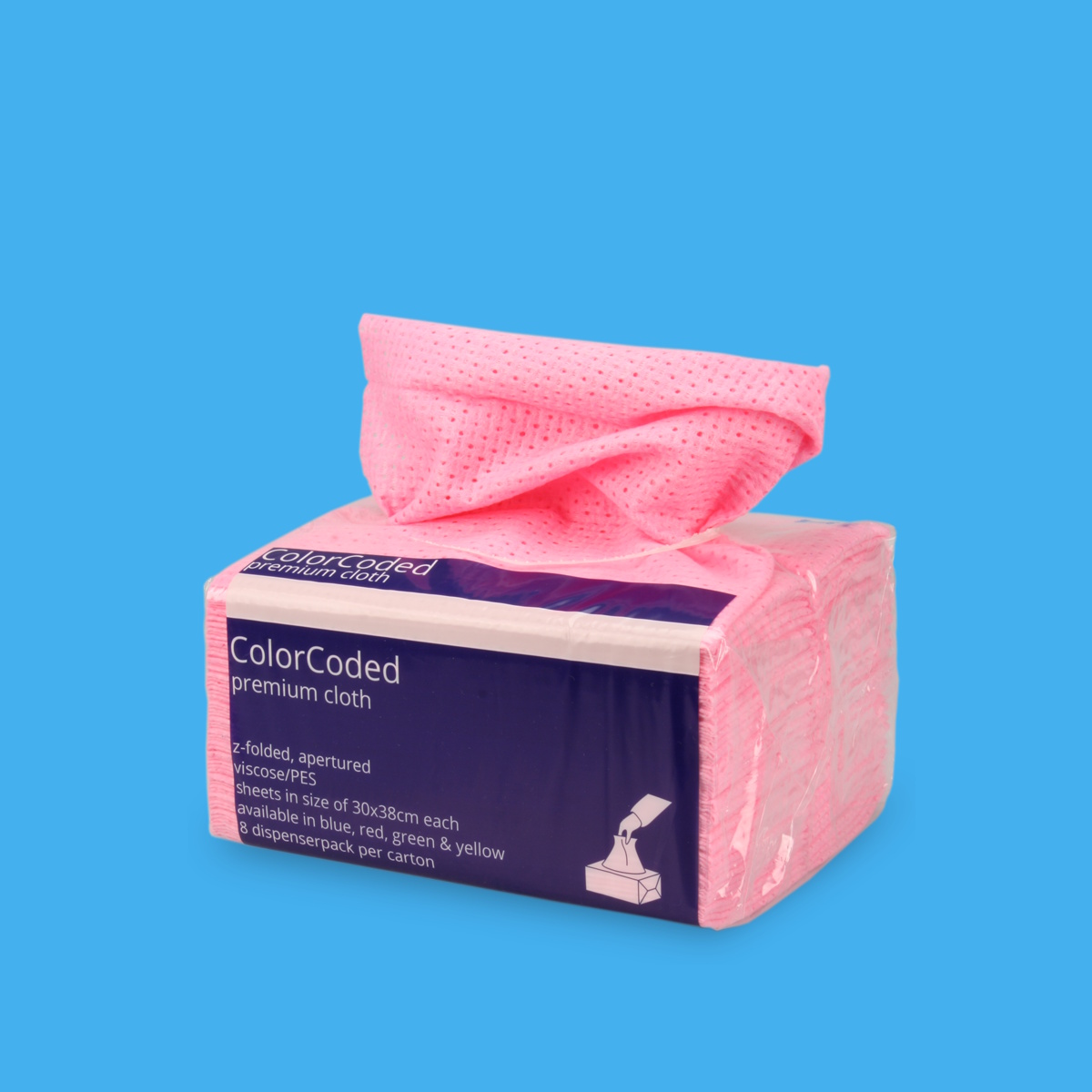 Spezial Wischtücher 30x38cm 75g/m² Vlies rosa/rot im Folienspender 320St (8x40)