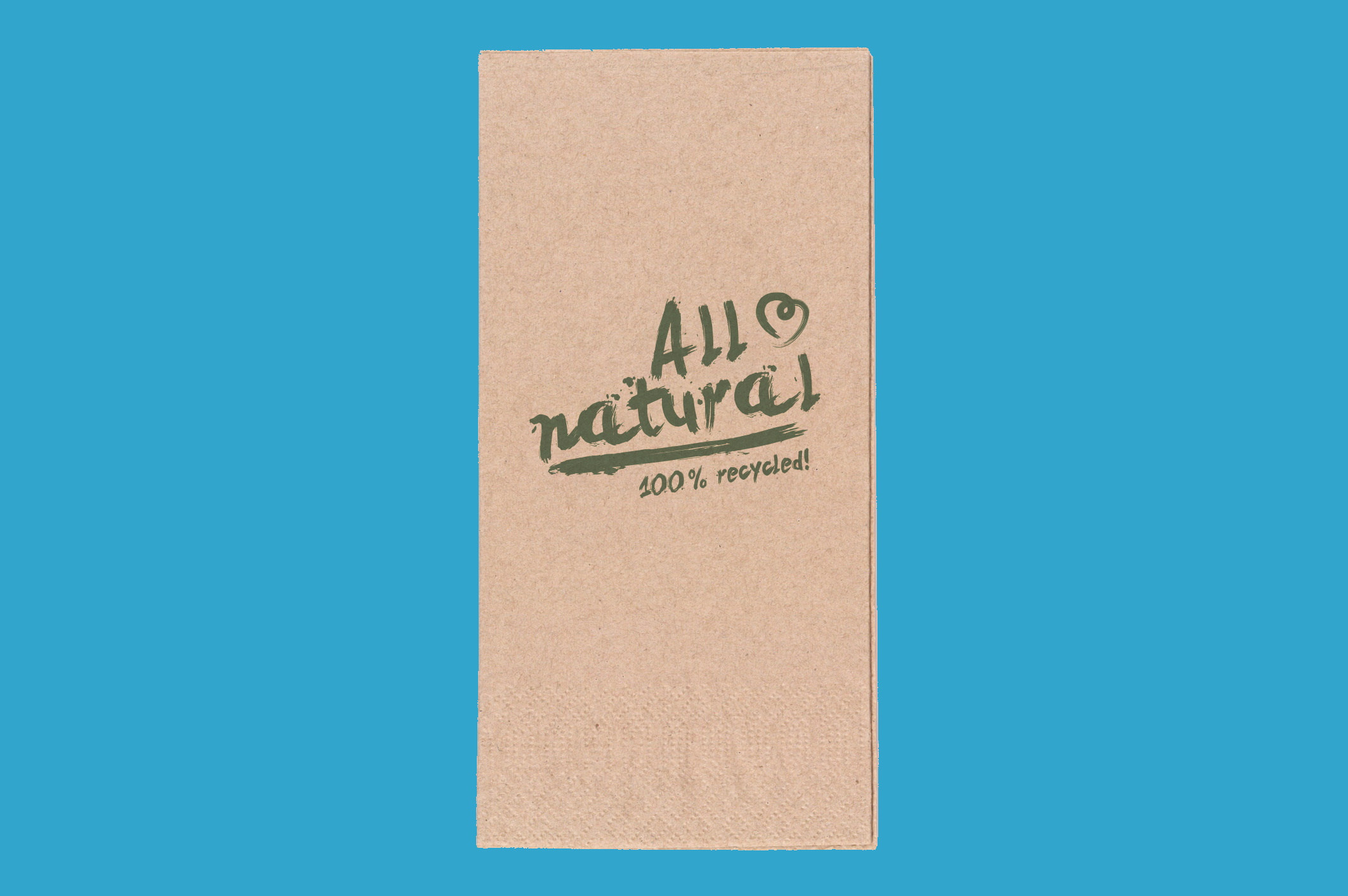 Bio Servietten 33x33cm 1/8 Falz 2lg "All Natural" braun Recycling 2000St