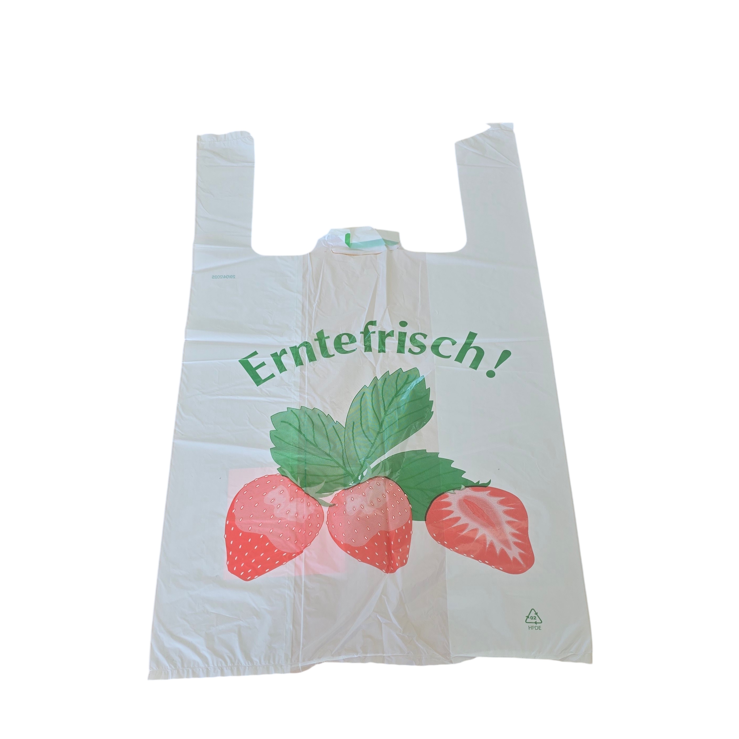 Hemdchentragetaschen 28+14x45cm "Erdbeere" 14my 2000St