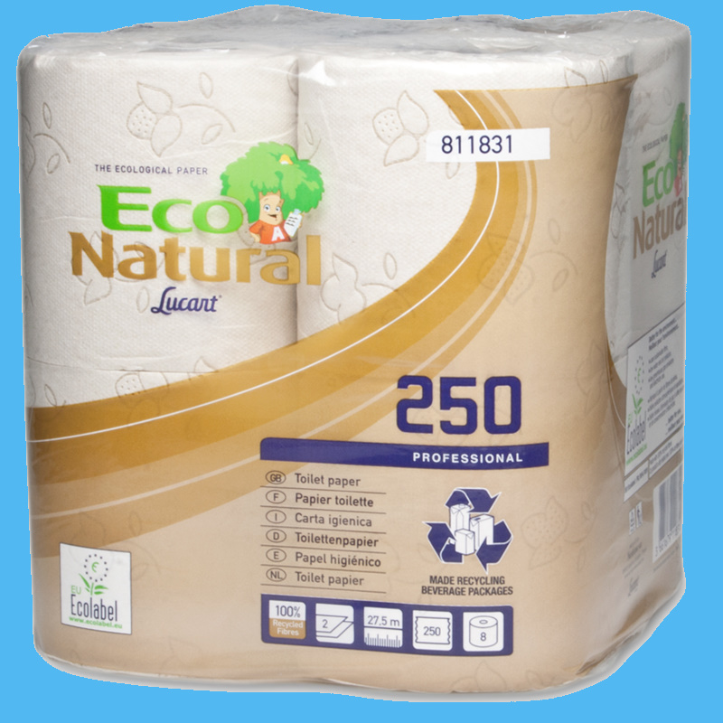 Toilettenpapier Kleinrolle natur 2-lg 250 Blatt 64 (8x8) Rollen