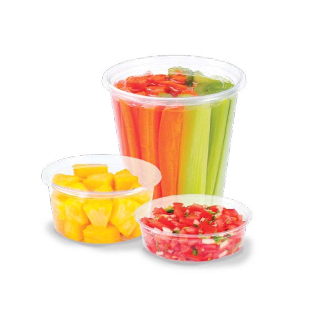 Deli Gourmet Premium Verpackungsbecher rund Ø117mm klar rPET 500St. versch. Größen