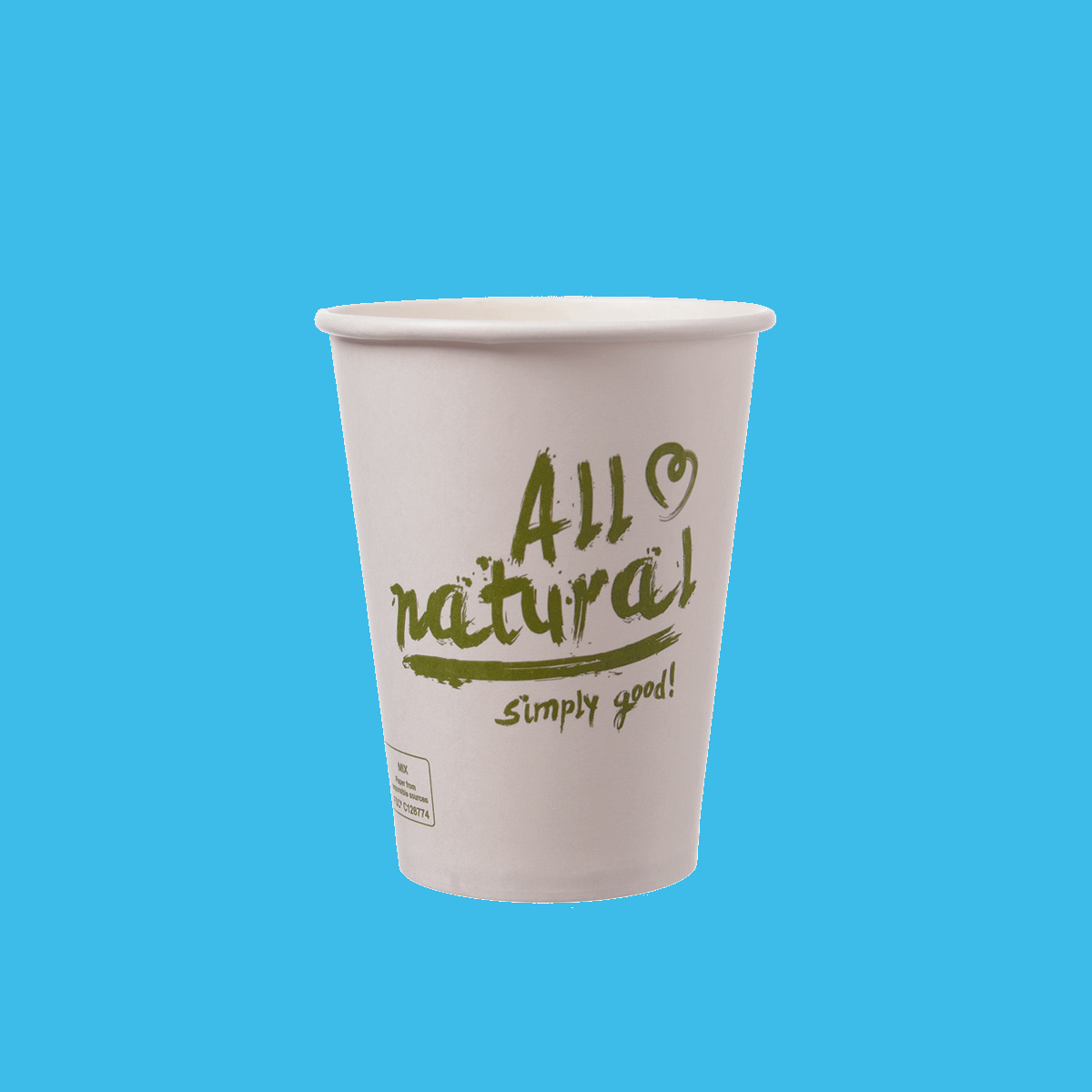 Bio Kaffeebecher "Natural" ohne PE/PLA-Kunststoffbeschichtung 1000St versch. Größen