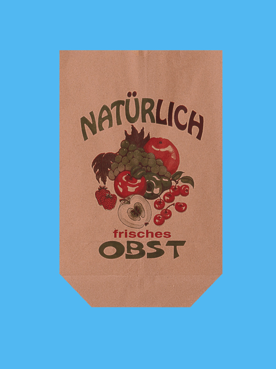 Obst Bodenbeutel Papier für 1,5kg braun mit Neutralmotiv 19,5x29cm 1.000St