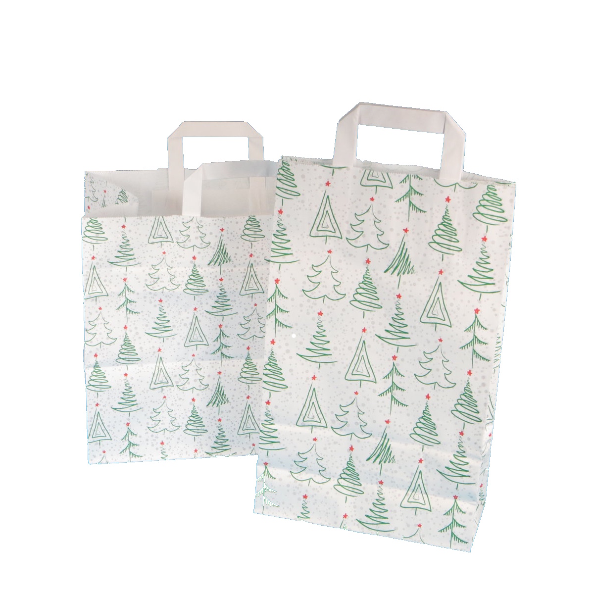 Papiertragetaschen Weihnachten weiß grün rot 70g/m² 250St versch. Größen