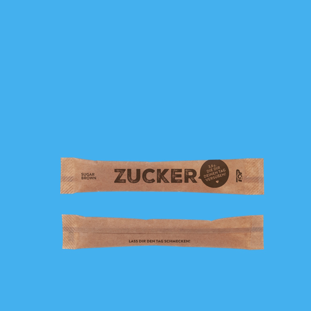 Zuckersticks 3,6g Neutraldruck brauner Zucker 2000St.