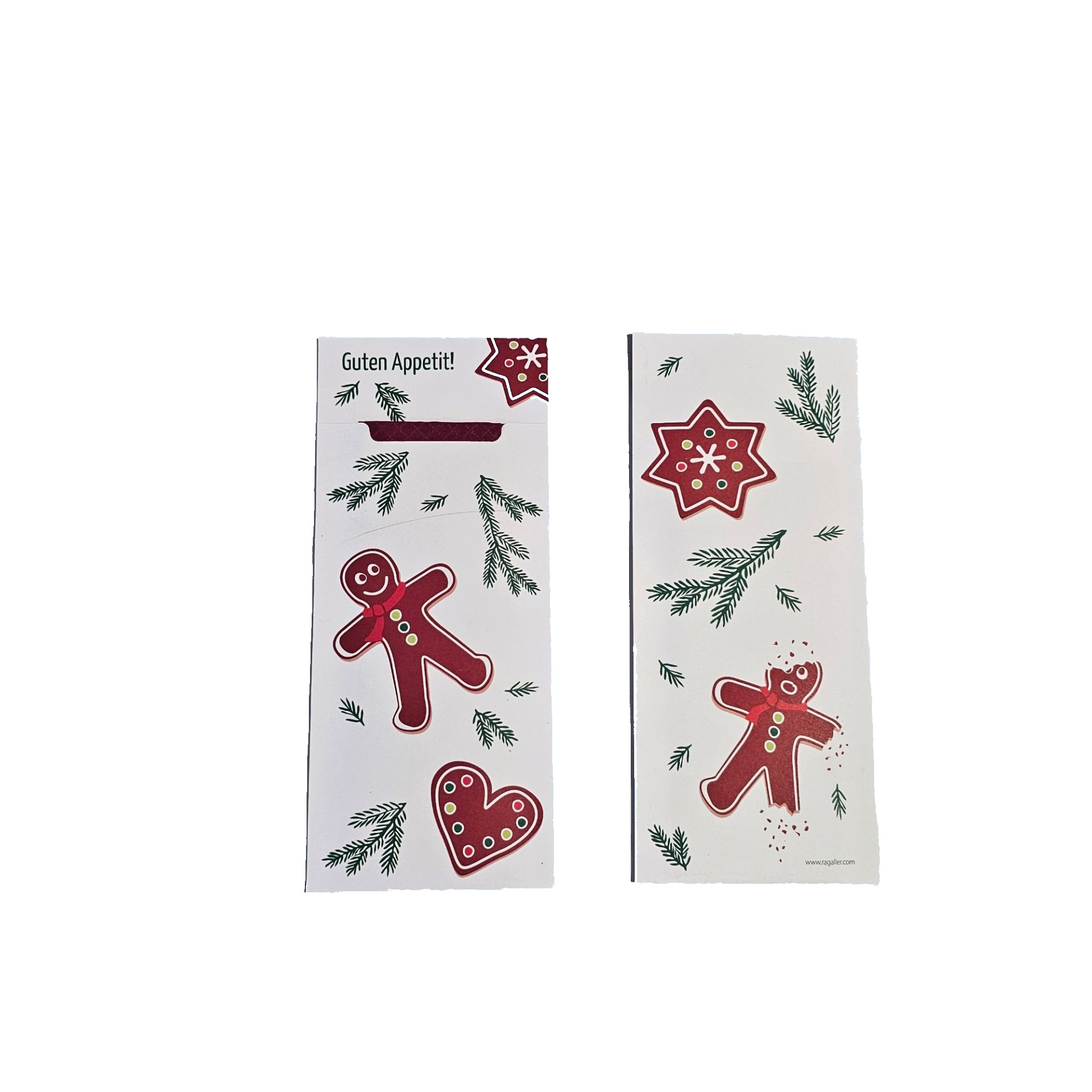 Serviettentaschen Weihnachten weiß 85x200mm Papier inkl. Serviette Bordeaux 33x33cm 2lg 520St